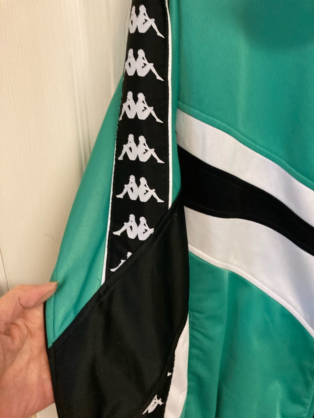 Kappa Green Black White Retro Zip-Up Track Jacket - Picture 4 of 10